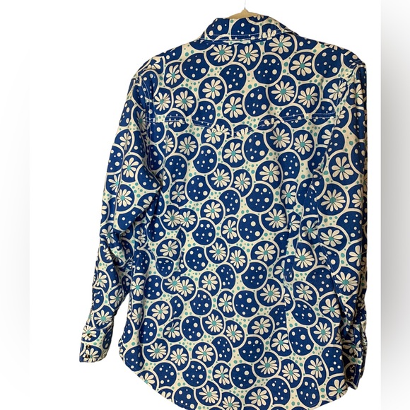 Blue Floral Western Shirt - Picture 5 of 10
